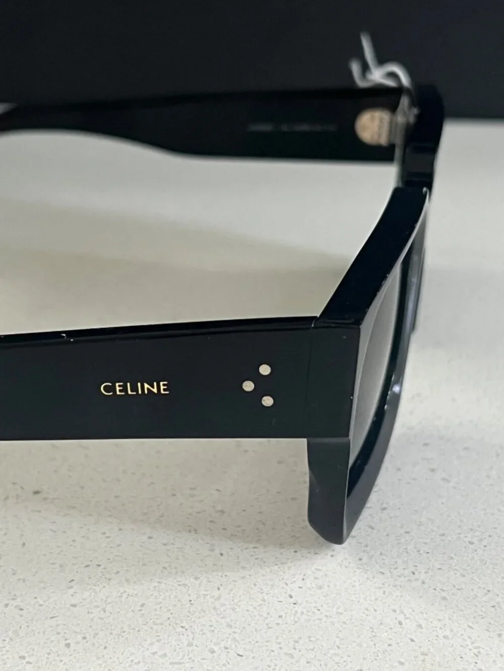 CELINE CL40280U 01A Bold Three Dots 54MM BLACK Rectangular Sunglasses